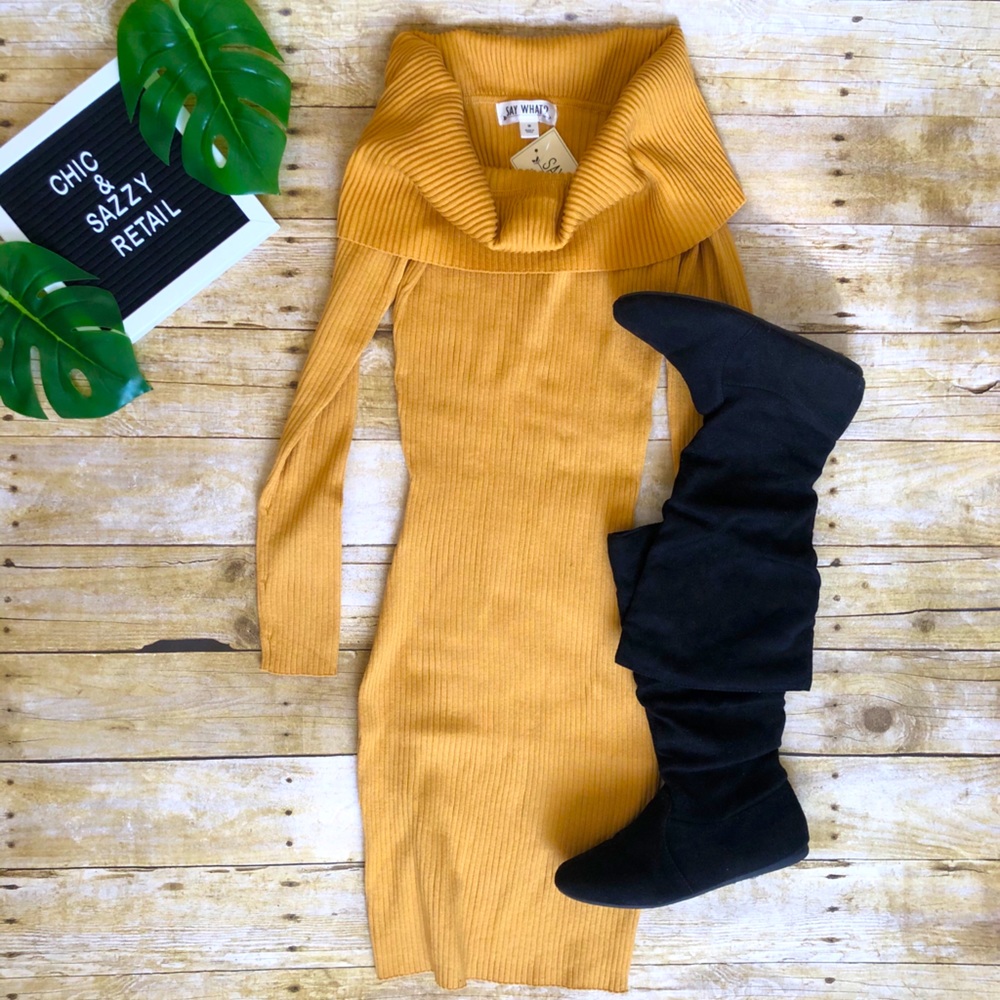 NWT Say What. Off Shoulder Sweater Dress. Medium